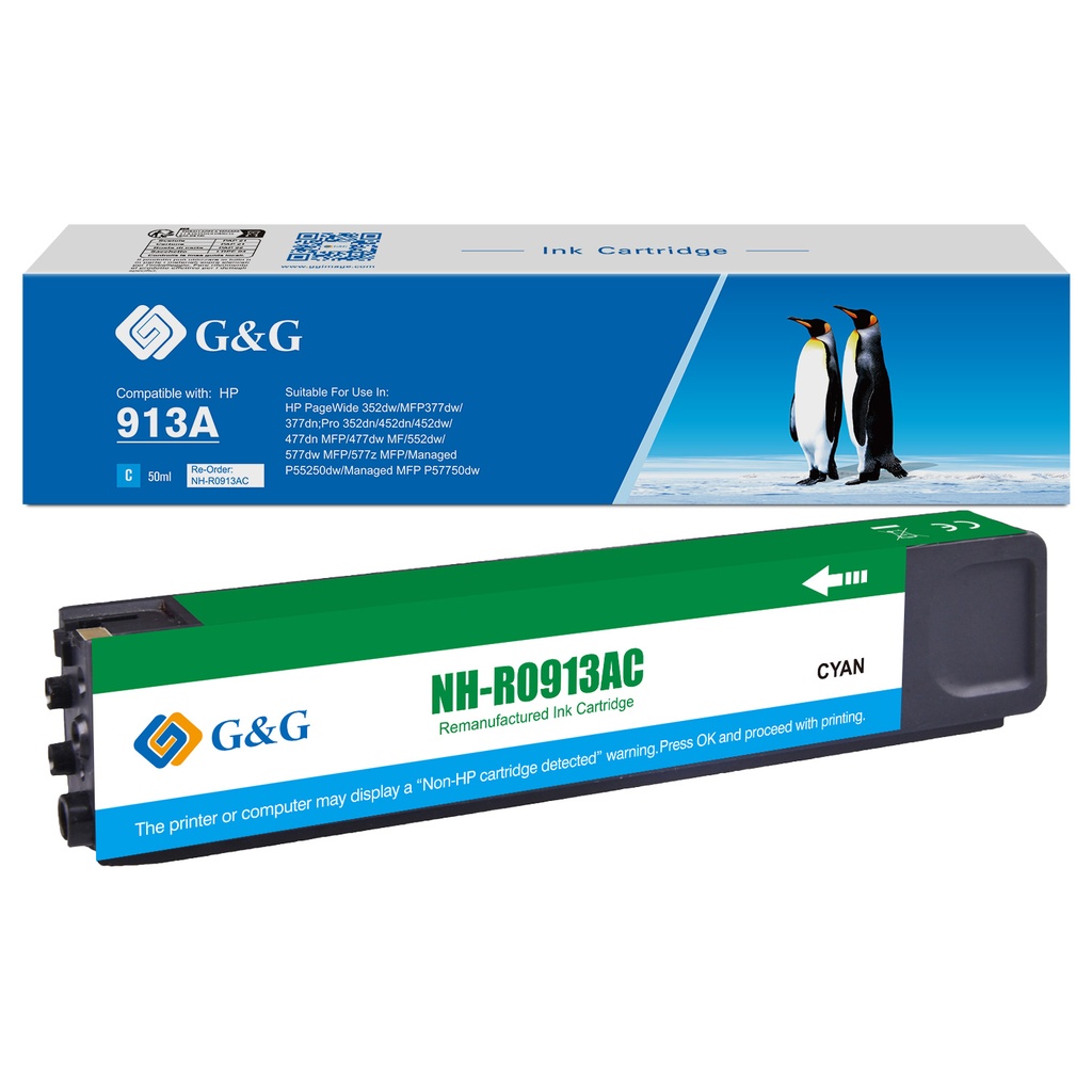 G&G Remanufactured HP 913A/F6T77AE Inkjet Cartridge Cyan