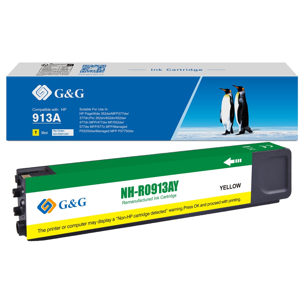 G&G Remanufactured HP 913A/F6T79AE Inkjet Cartridge Yellow