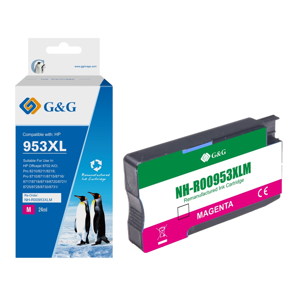 G&G Remanufactured HP 953XL/F6U17AE Inkjet Cartridge Magenta
