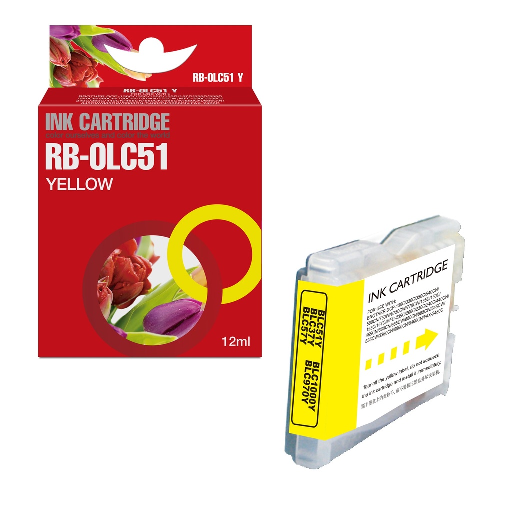Red Box Compatible Brother LC51Y/LC1000Y/LC970/37Y Ink Y