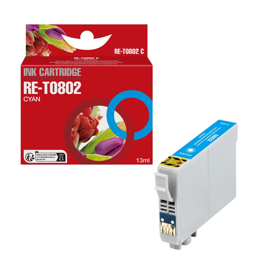 Red Box Compatible Epson T0802 Ink C