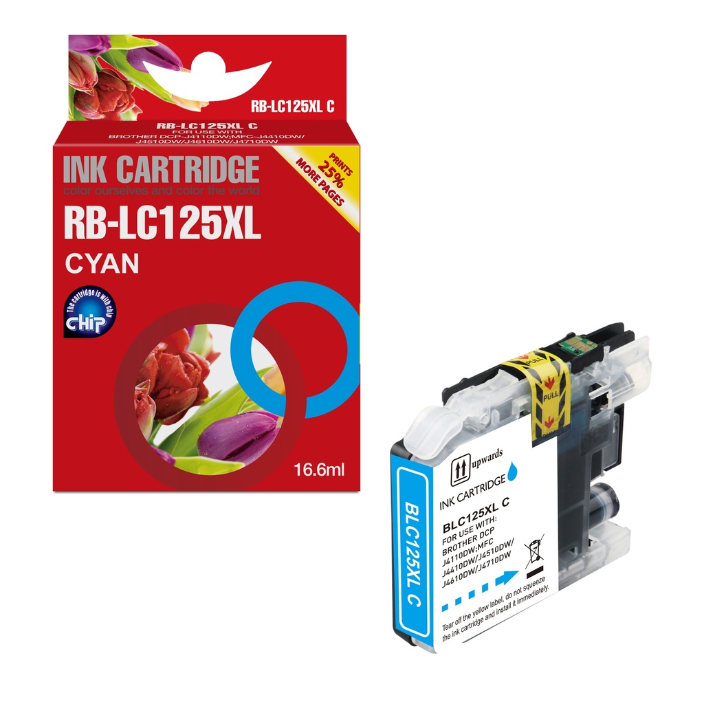 Red Box Compatible Brother LC125XLC Ink C