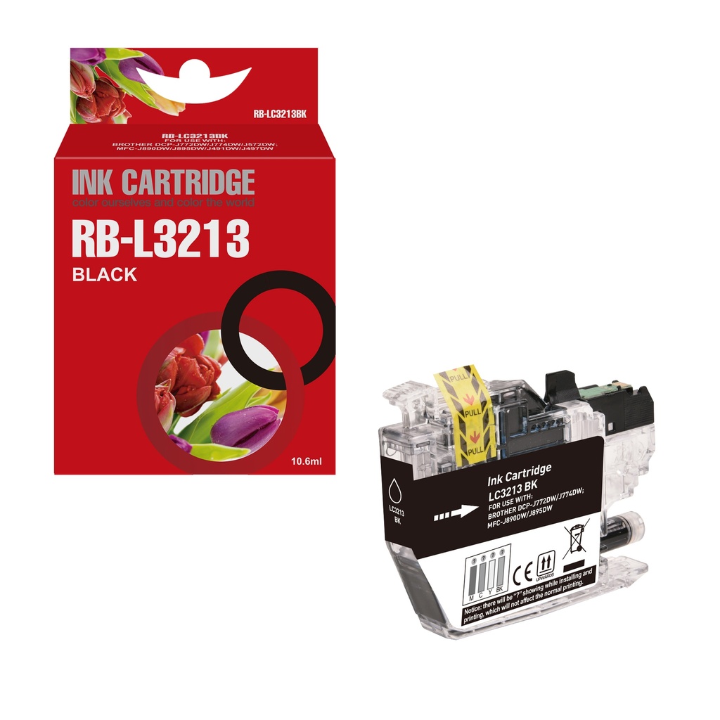 Red Box Compatible Brother LC3213BK Ink B