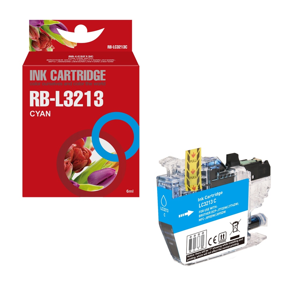Red Box Compatible Brother LC3213C Ink C