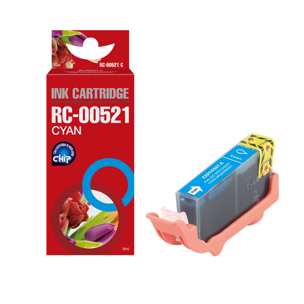 Red Box Compatible Canon CLI-521C(with chip) Ink C
