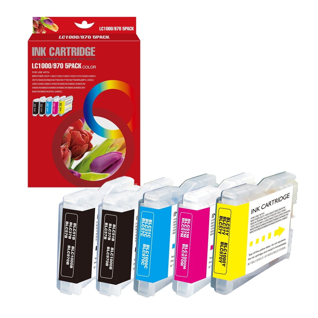 Red Box Compatible Brother LC1000/970BK*2/LC1000/970C/M/Y Ink