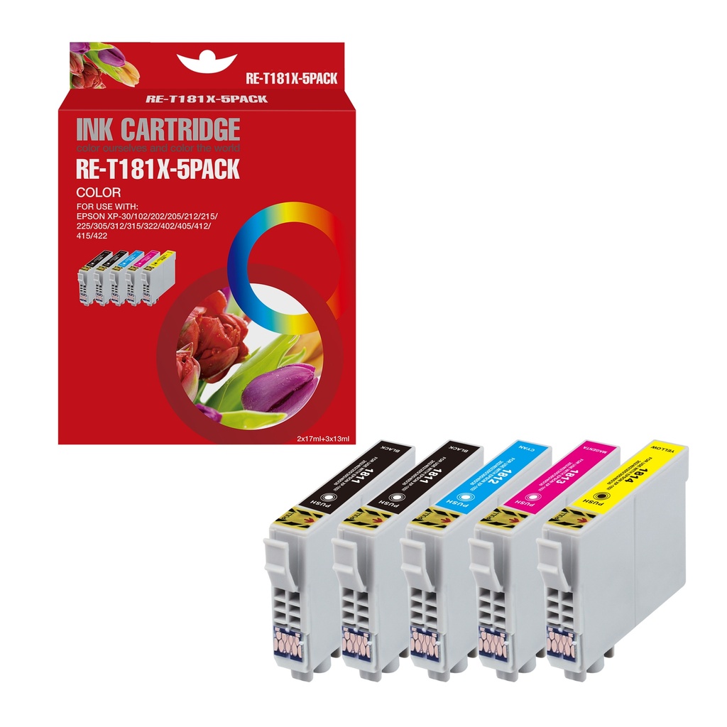 Red Box Compatible Epson T1811/1811/1812/1813/1814 Ink BK/BK/C/M/Y