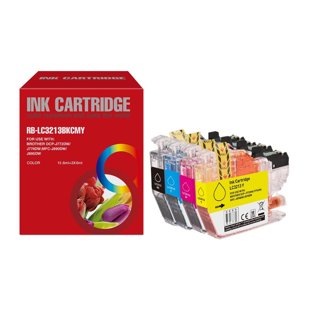 Red Box Compatible Brother LC3213BK/C/M/Y Ink BK/C/M/Y