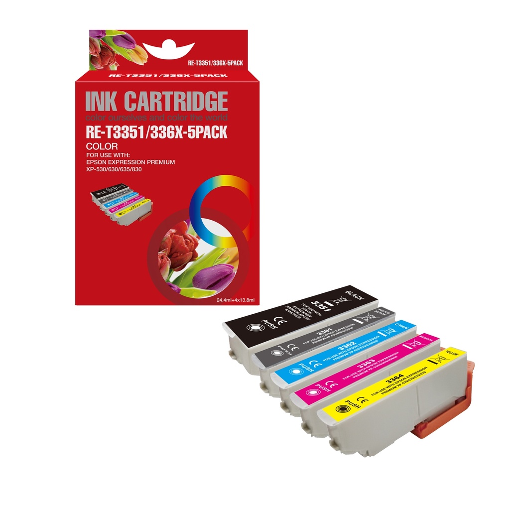Red Box Compatible Epson 3351/3361/3362/3363/3364 Ink BK/PBK/C/M/Y
