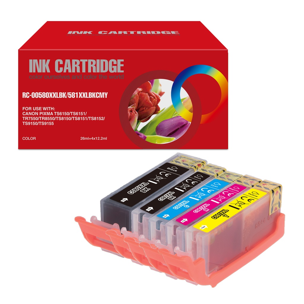 Red Box Compatible Canon PGI-580XLBK/CLI-581BK/CLI-581C/CLI-581M/CLI-581Y Ink BK/BK/C/M/Y