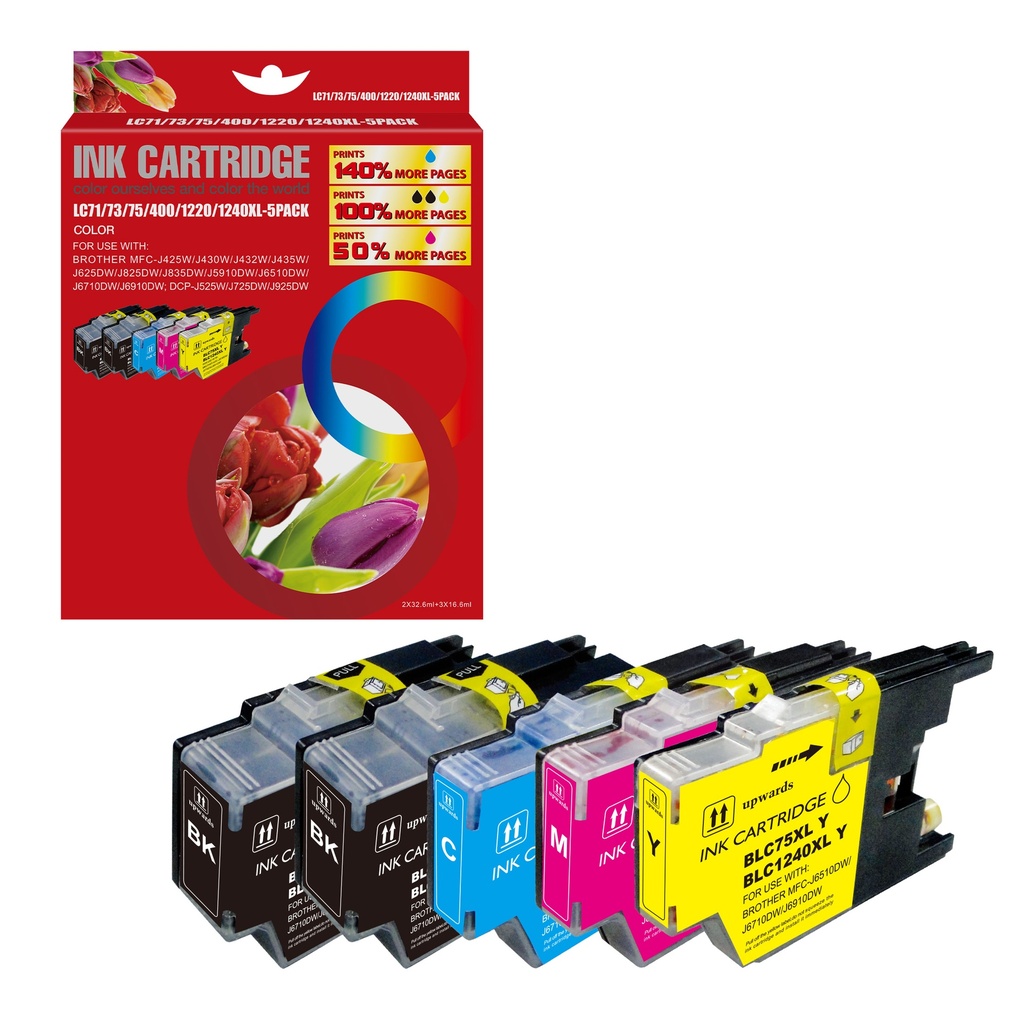 Red Box Compatible Brother LC1240BK*2/1240C/M/Y Ink BK/BK/C/M/Y