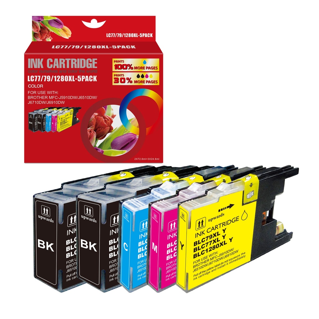 Red Box Compatible Brother LC1280BK*2/1280C/M/Y Ink BK/BK/C/M/Y