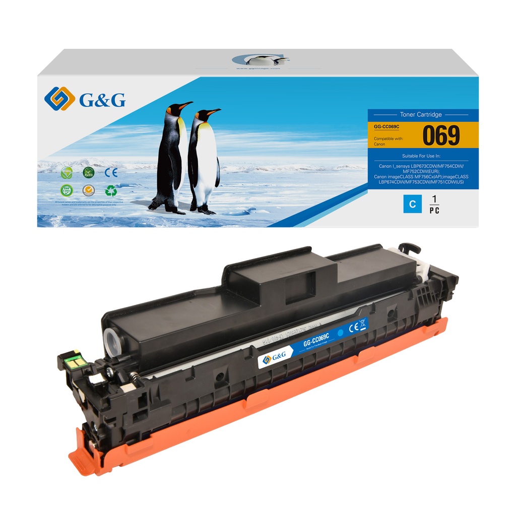 G&G Compatible Canon 5093C002 (069) Toner Cyan