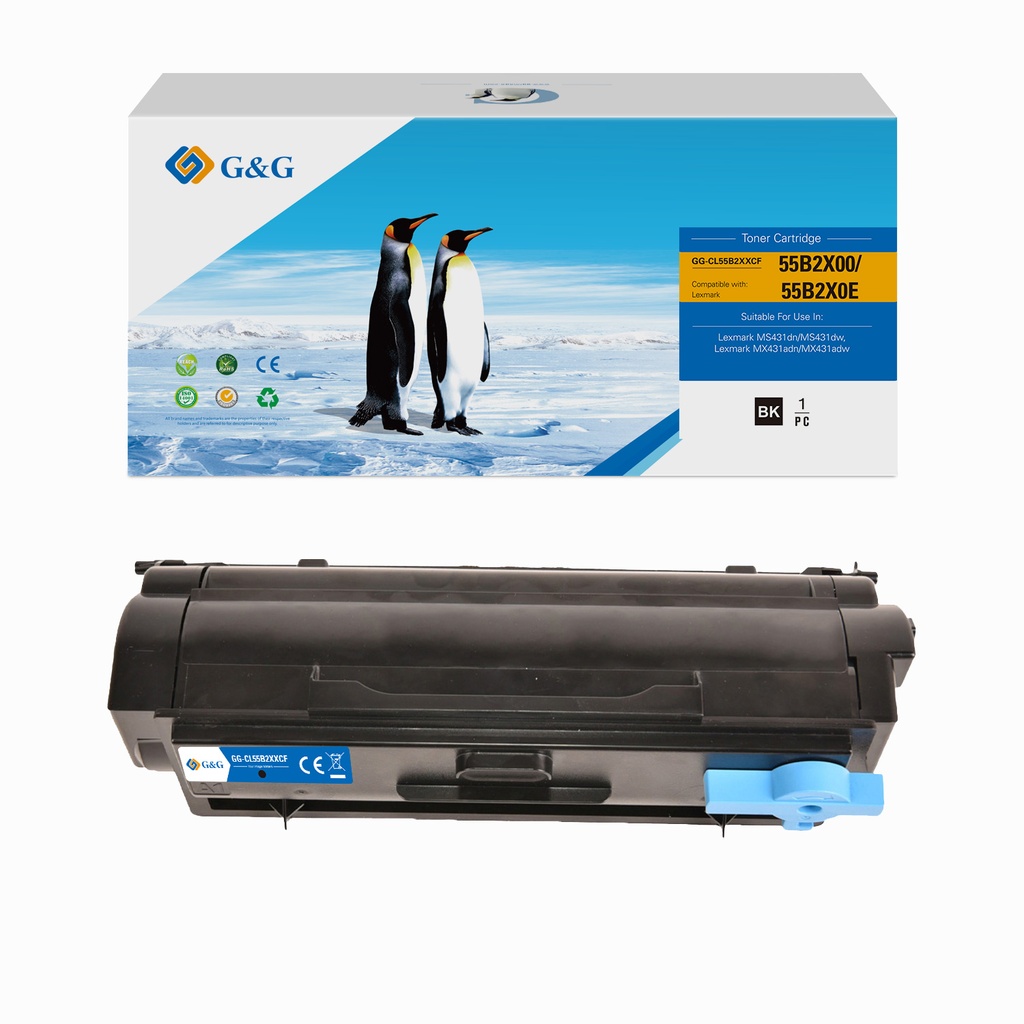 G&G Remanufactured Lexmark 55B2X00/55B2X0E Toner B