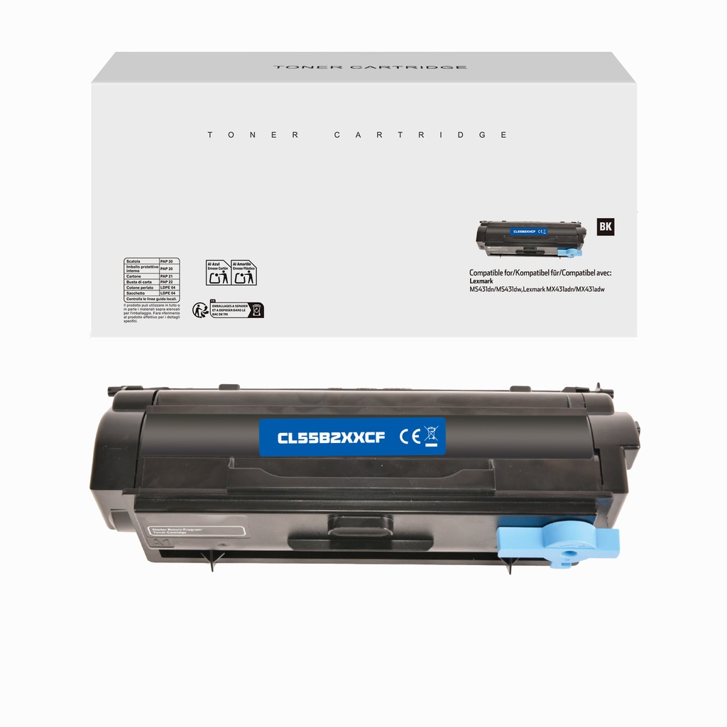 White Box Remanufactured Lexmark 55B2X00/55B2X0E Toner B