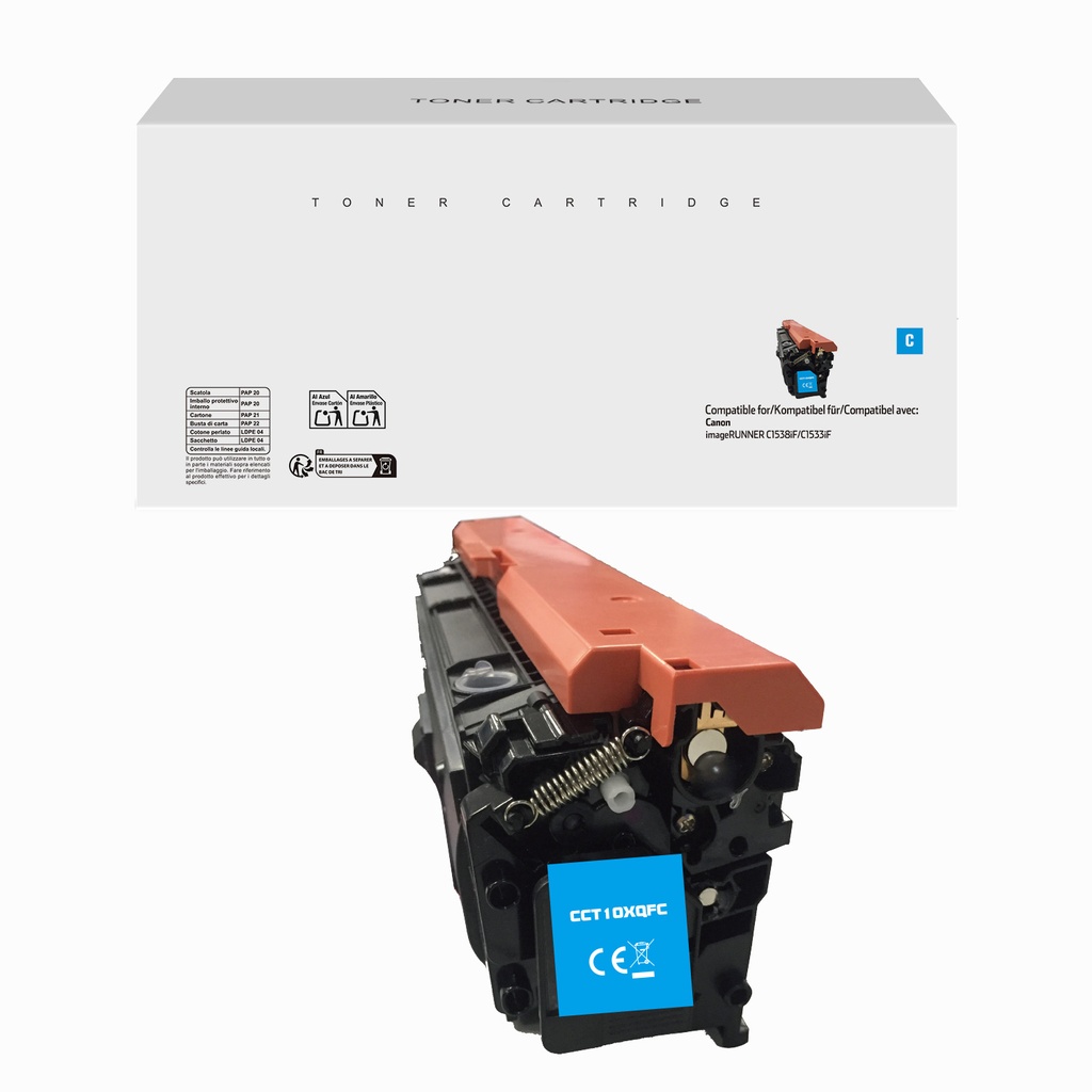 White Box Remanufactured Canon 4565C001 (T10) Toner Cyan