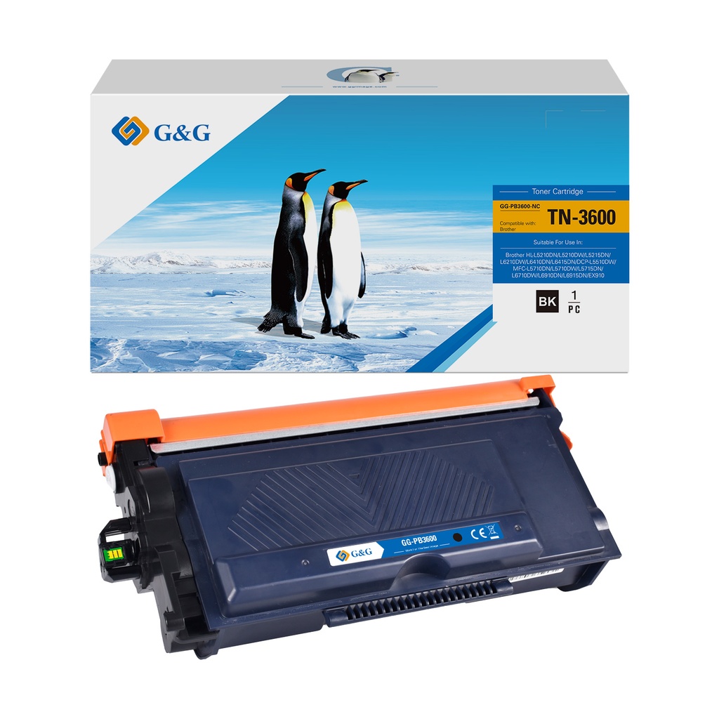 G&G Compatible Brother TN-3600 Toner Cartridge (No Chip)