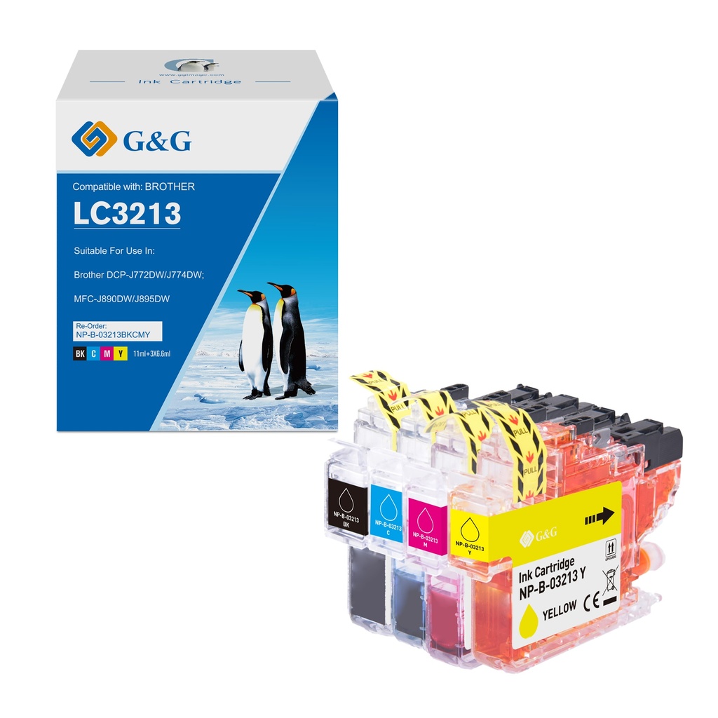 G&G Compatible Brother LC3213BK/LC3213C/LC3213M/LC3213Y Ink