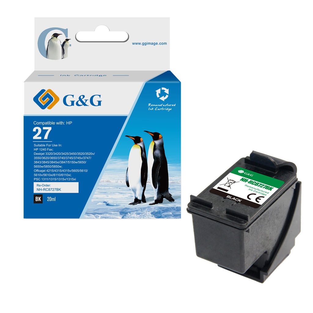 G&G Remanufactured HP C8727A (027) Inkjet Cartridge B