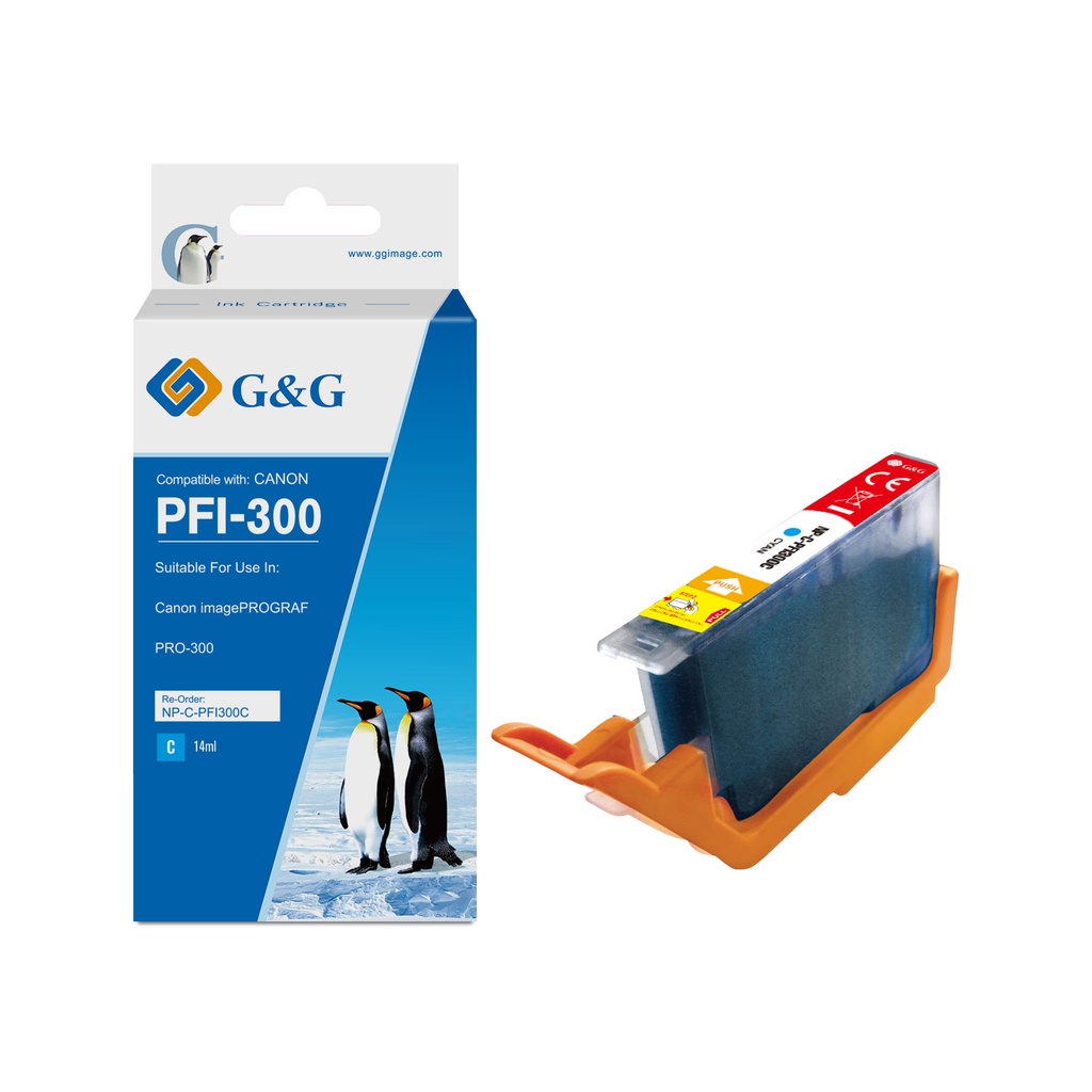 G&G Compatible Canon PFI-300 Inkjet Cartridge Cyan