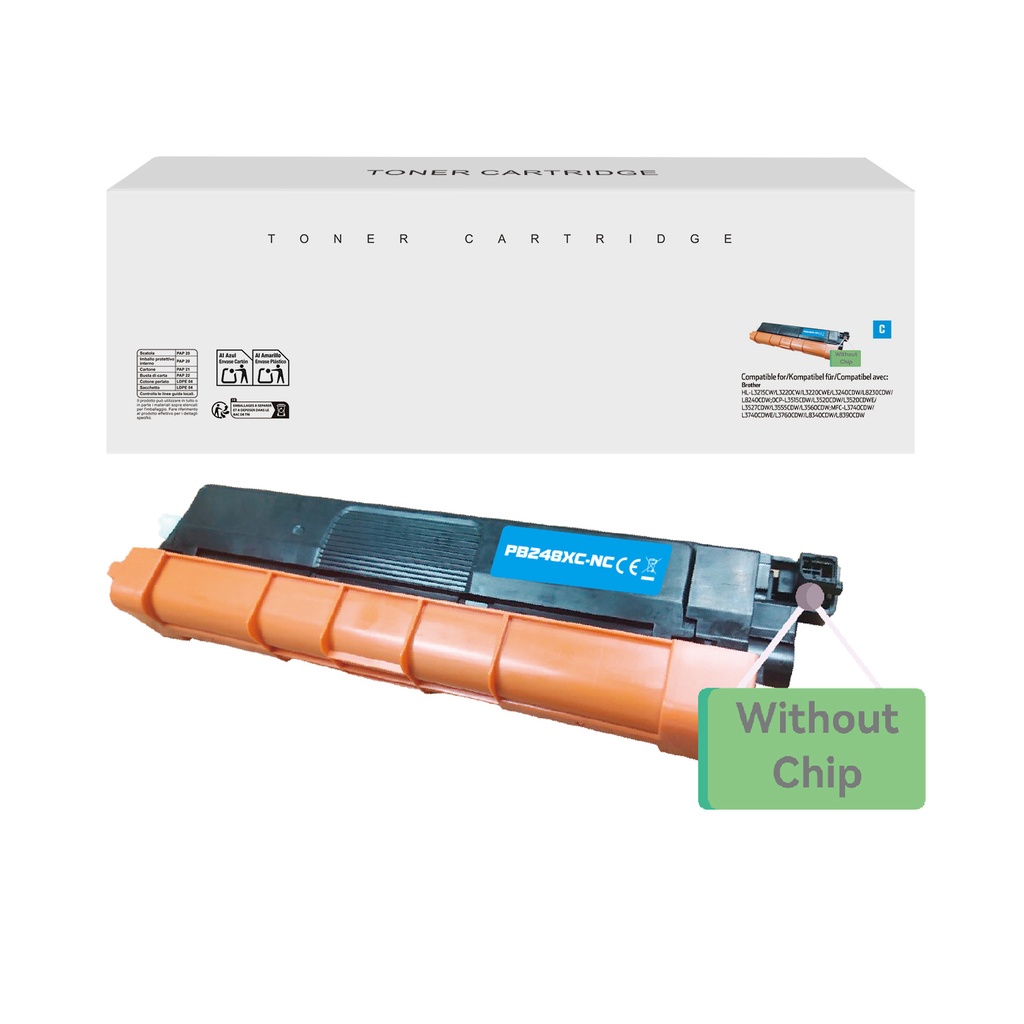 White Box Compatible Brother TN-248XLC Toner Cyan(No Chip)