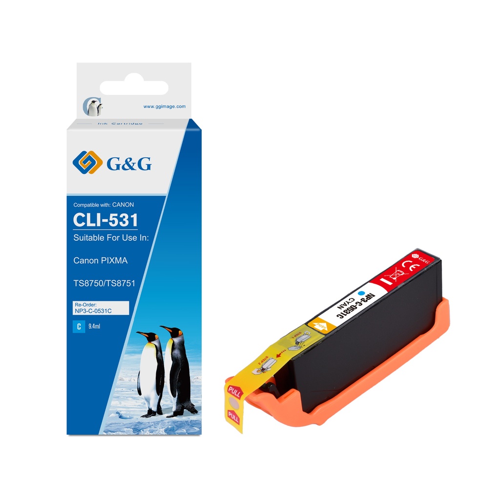 G&G Compatible Canon CLI-531 Inkjet Cartridge Cyan