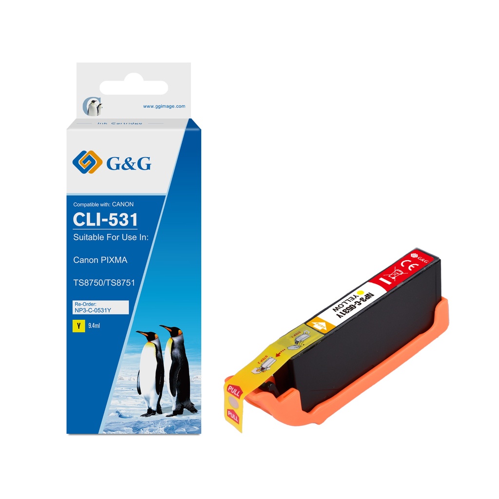 G&G Compatible Canon CLI-531 Inkjet Cartridge Yellow