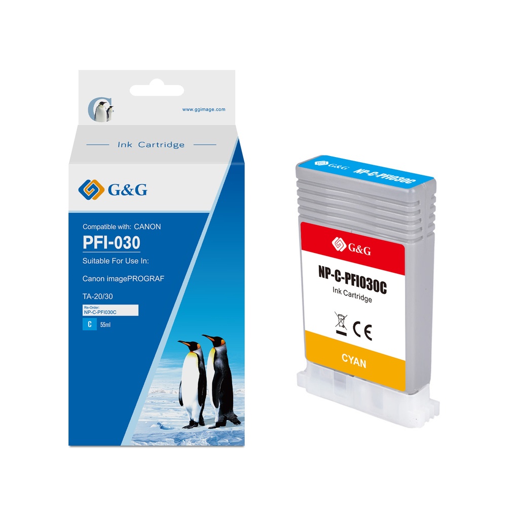 G&G Compatible Canon PFI-030 Inkjet Cartridge Cyan