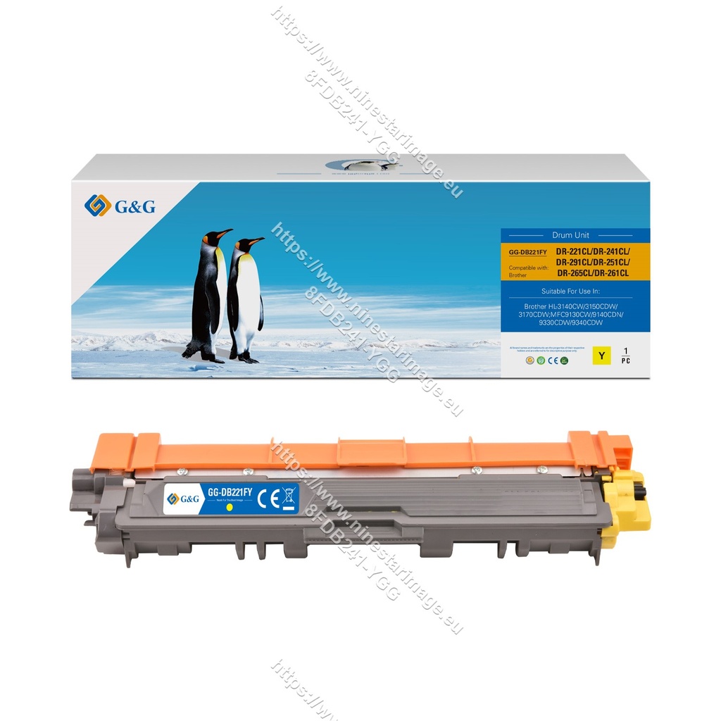 G&G Remanufactured Brother DR-221CL/DR-241CL/DR-291CL/DR-251CL/DR-265CL/DR-261CL Drum Unit Yellow