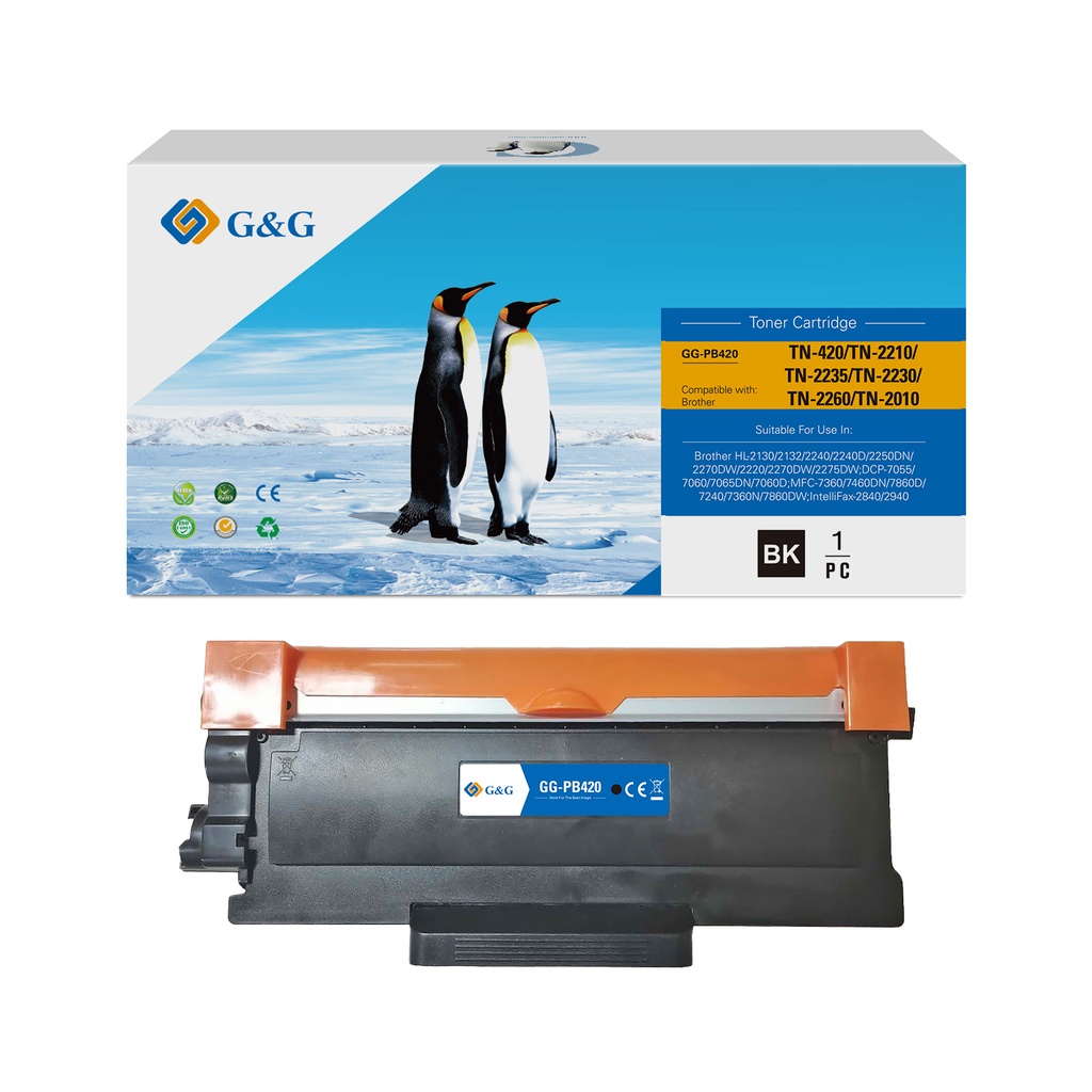 G&G Compatible Brother TN-420/TN-2210/TN-2235/TN-2230/TN-2260/TN-2010 Toner Mono