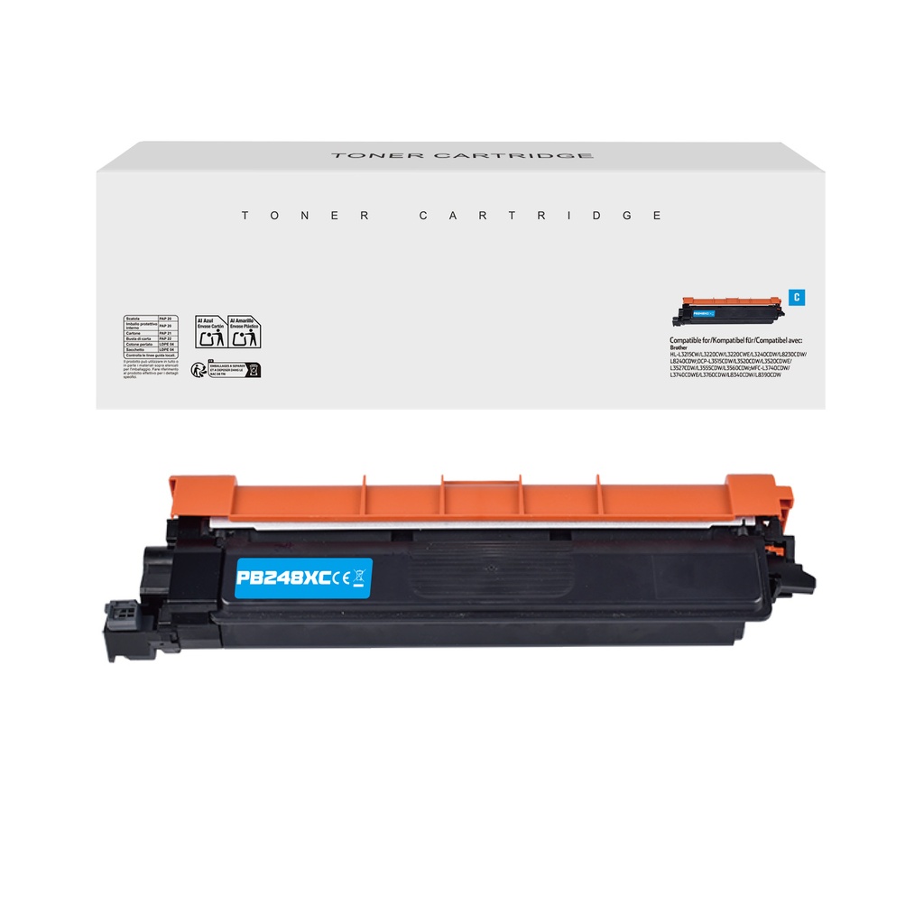 White Box Compatible Brother TN-248XLC Toner Cyan