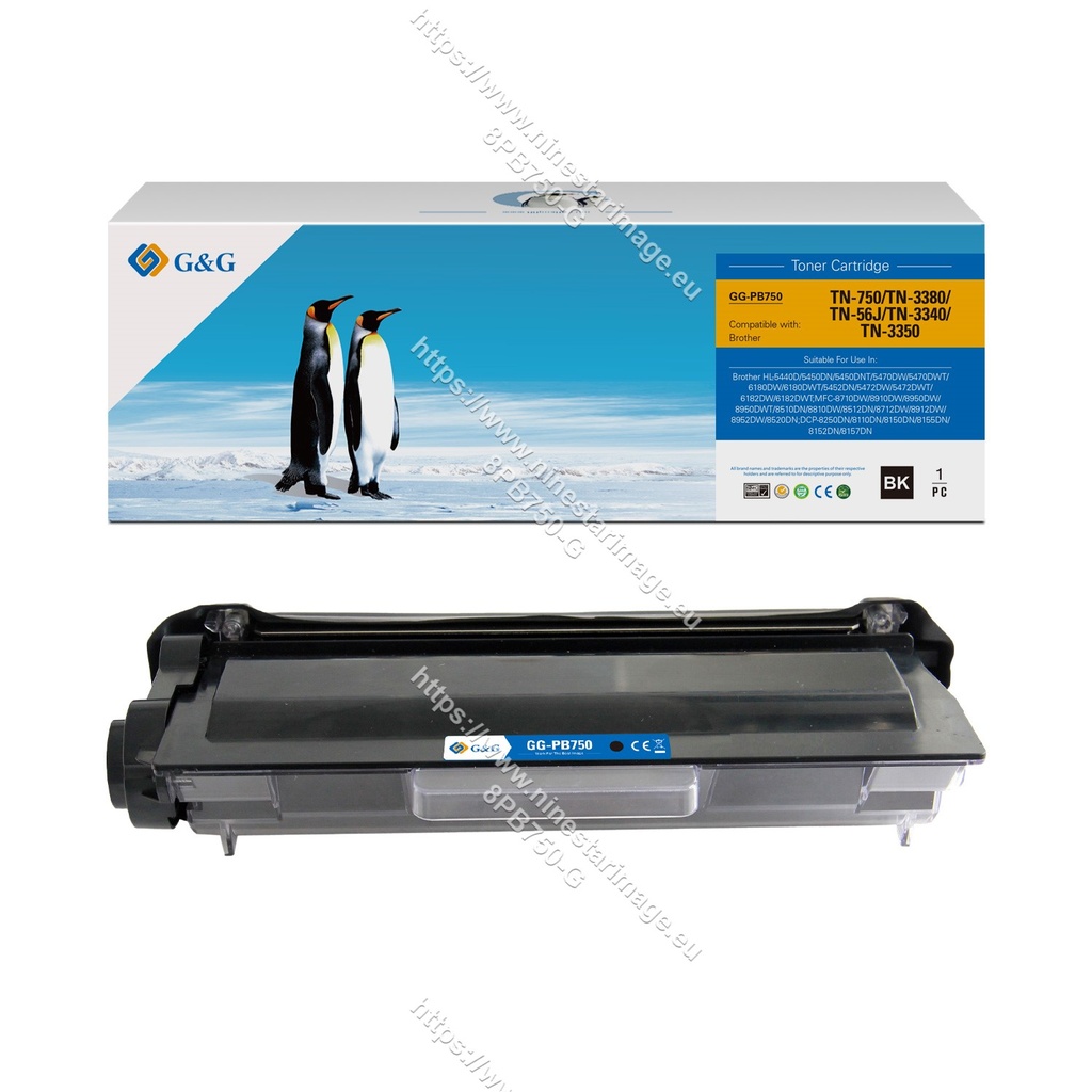 G&G Compatible Brother TN-750/TN-3380/TN-56J/TN-3340/TN-3350 Toner Mono