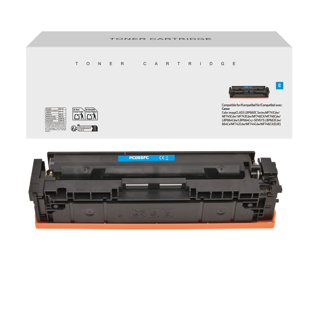 White Box Remanufactured Canon 3015C002 (055) Toner Cyan