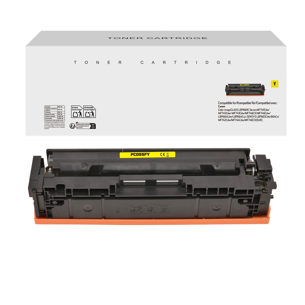White Box Remanufactured Canon 3013C002 (055) Toner Yellow