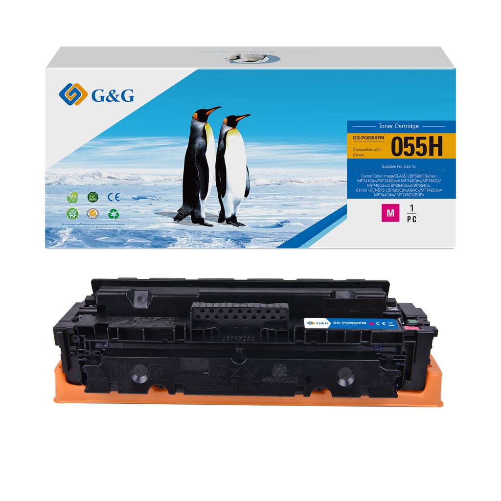 G&G Remanufactured Canon Toner 055H Magenta/Cartridge 055H Magenta Toner Magenta