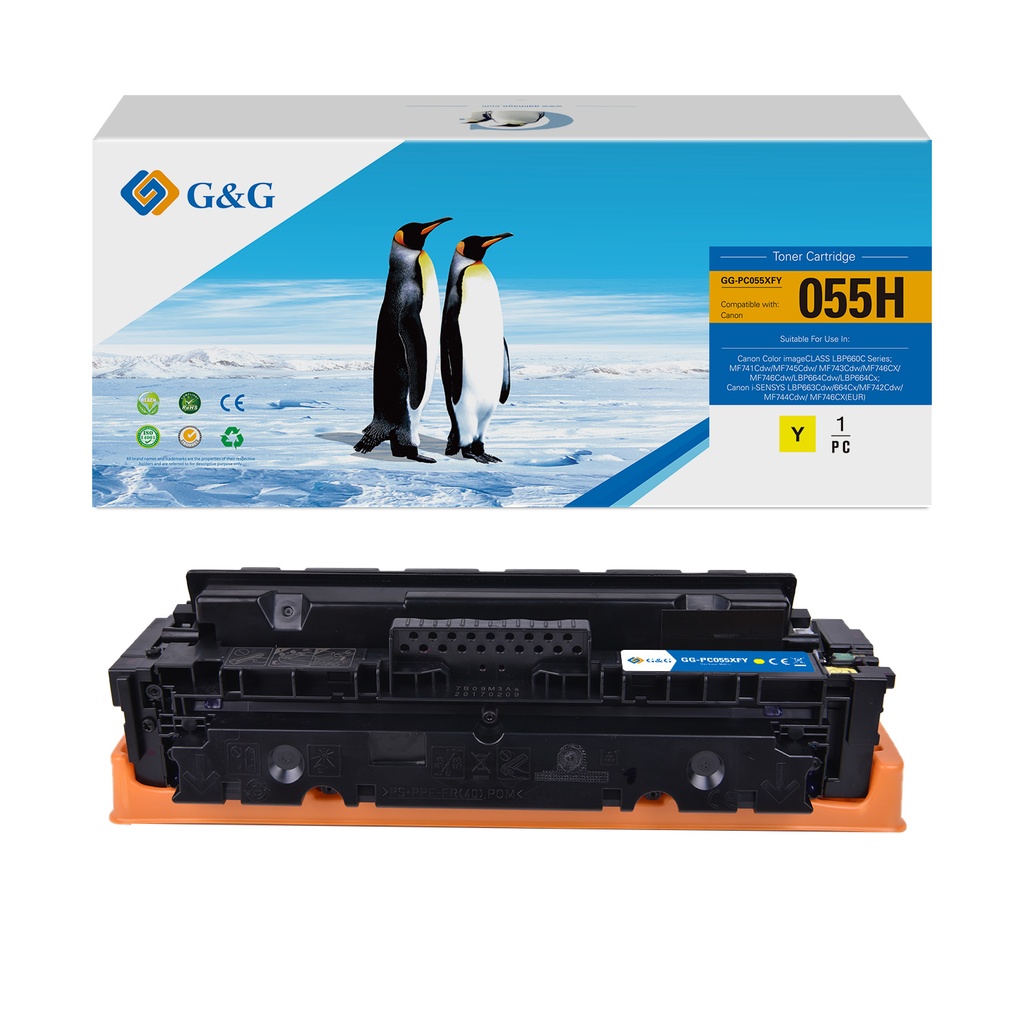 G&G Remanufactured Canon Toner 055H Yellow/Cartridge 055H Yellow Toner Yellow