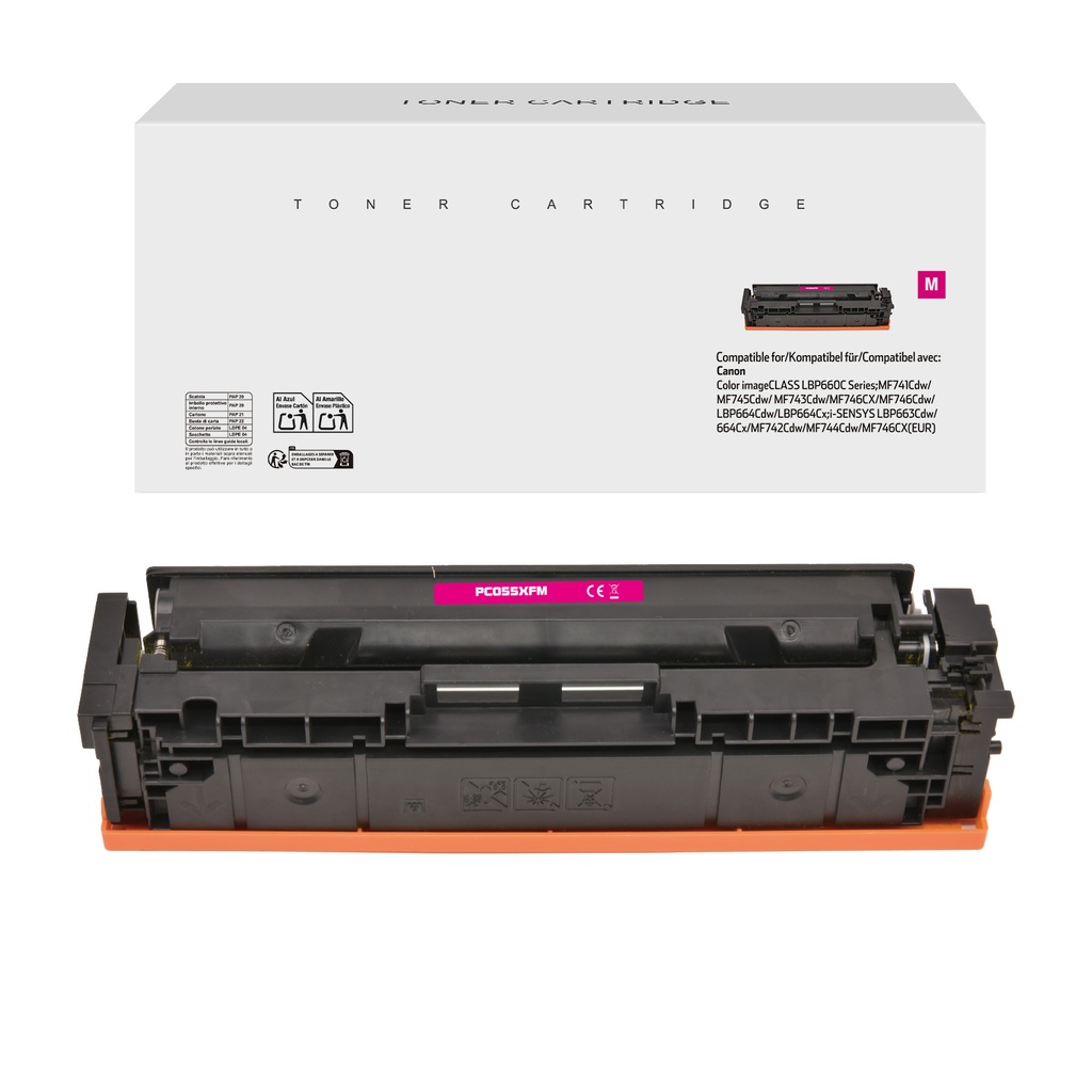 White Box Remanufactured Canon Toner 055H Magenta/Cartridge 055H Magenta Toner Magenta