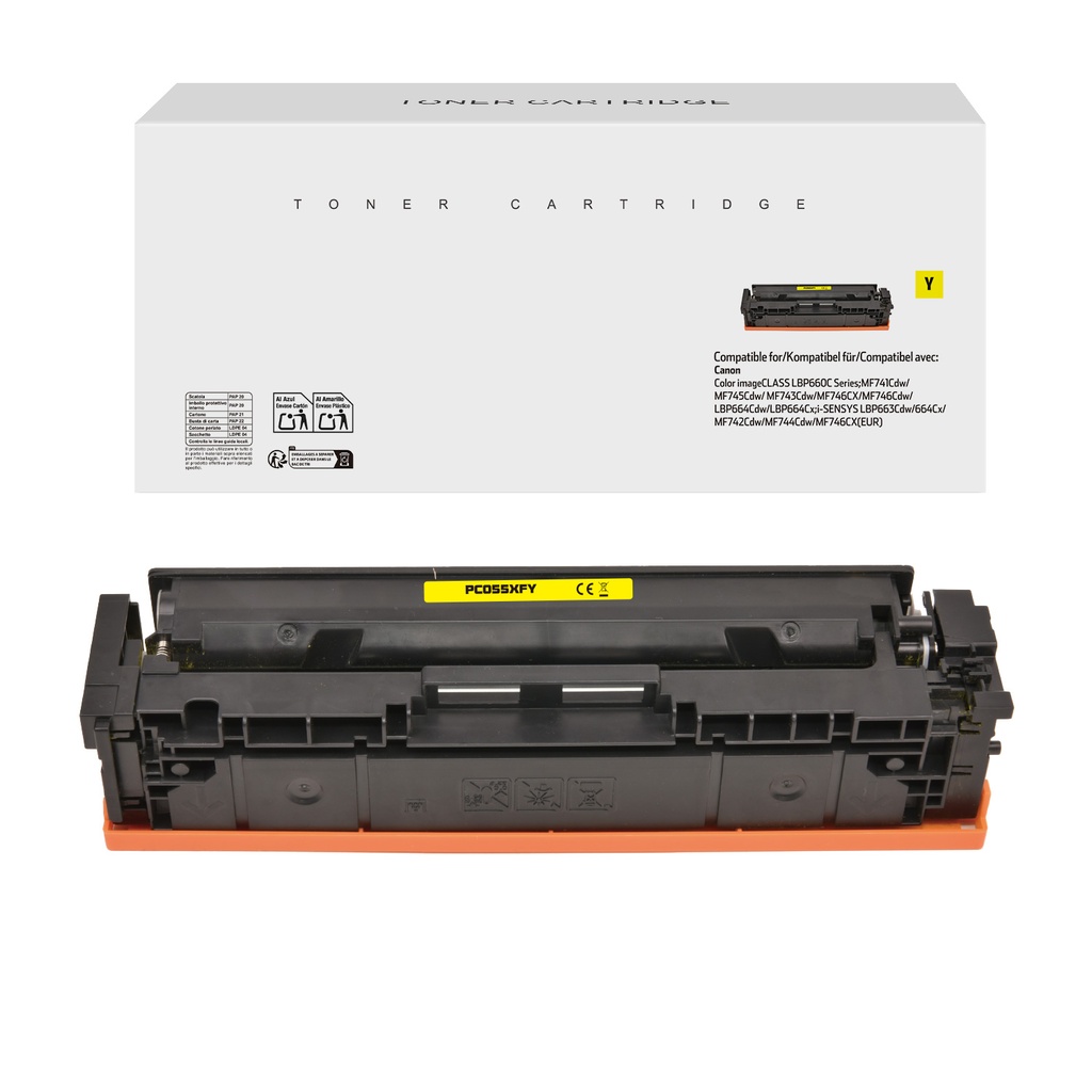 White Box Remanufactured Canon Toner 055H Yellow/Cartridge 055H Yellow Toner Yellow[No Restock]