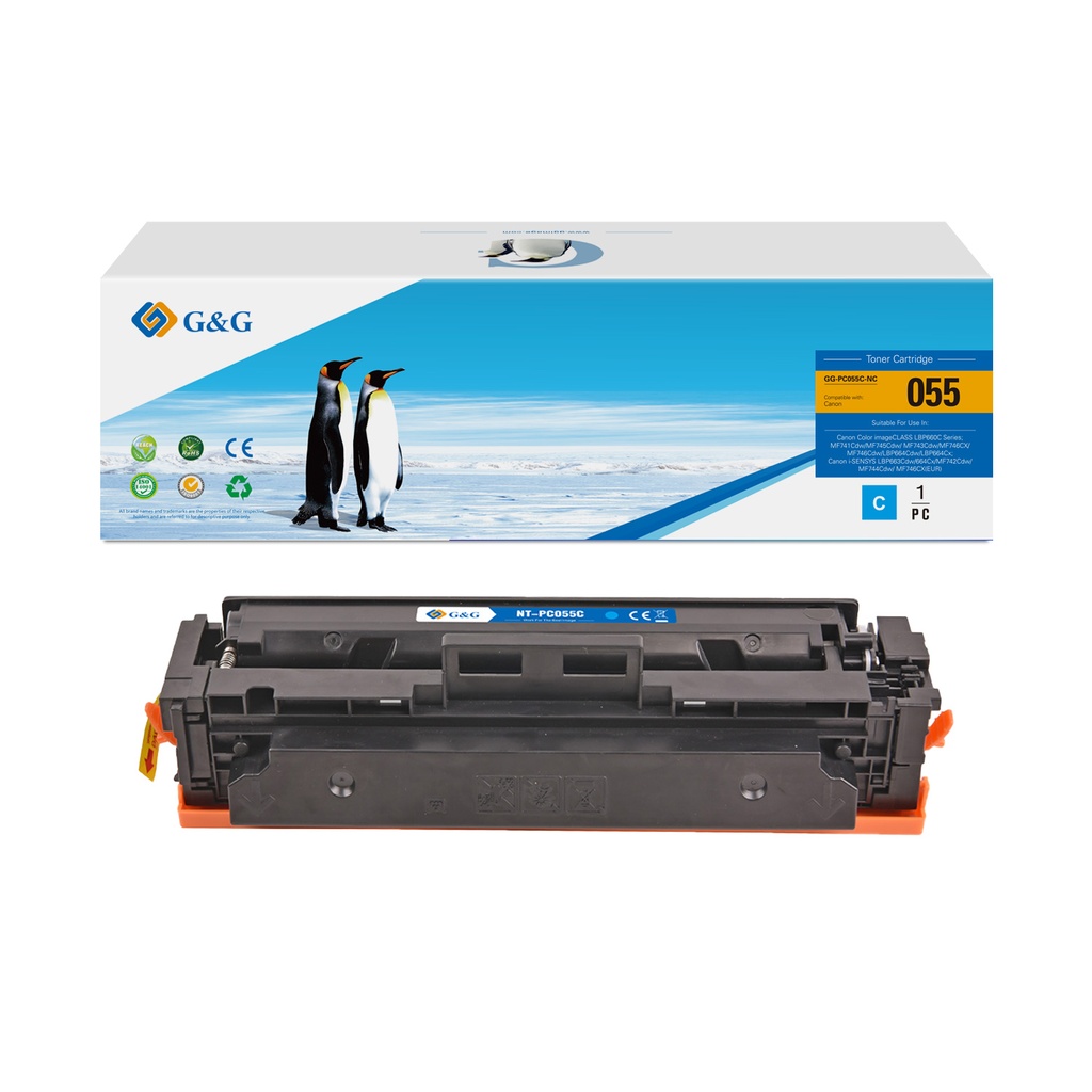 G&G Compatible Canon 3015C002 (055) Toner Cyan (No Chip)