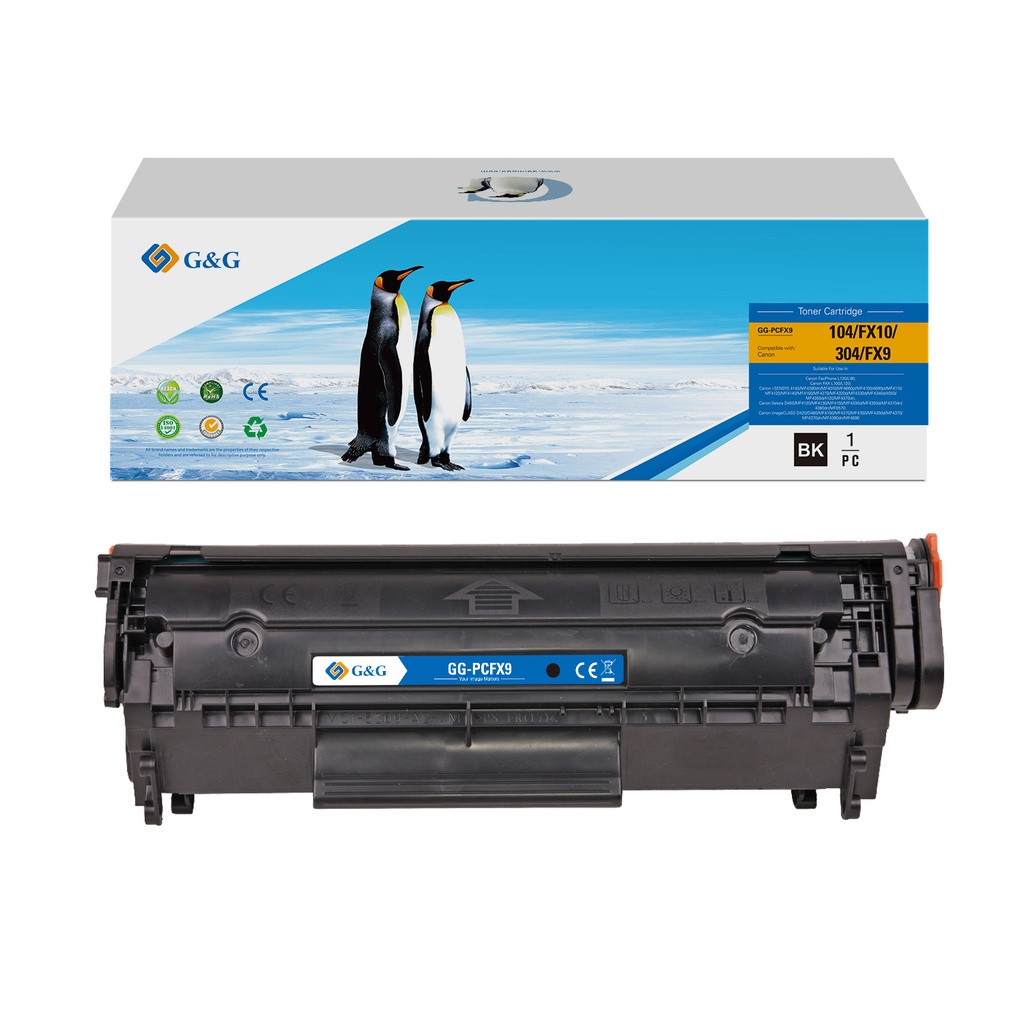 G&G Compatible Canon CRG104/FX-10/CRG304/FX-9 Toner Mono