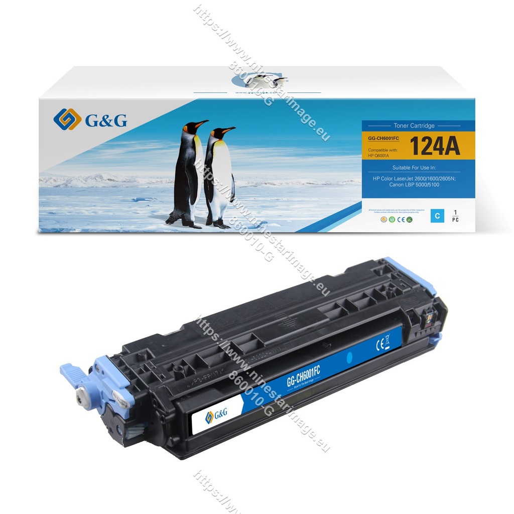 G&G Remanufactured HP Q6001A/CRG707C/CRG107C/CRG307C Toner Cyan