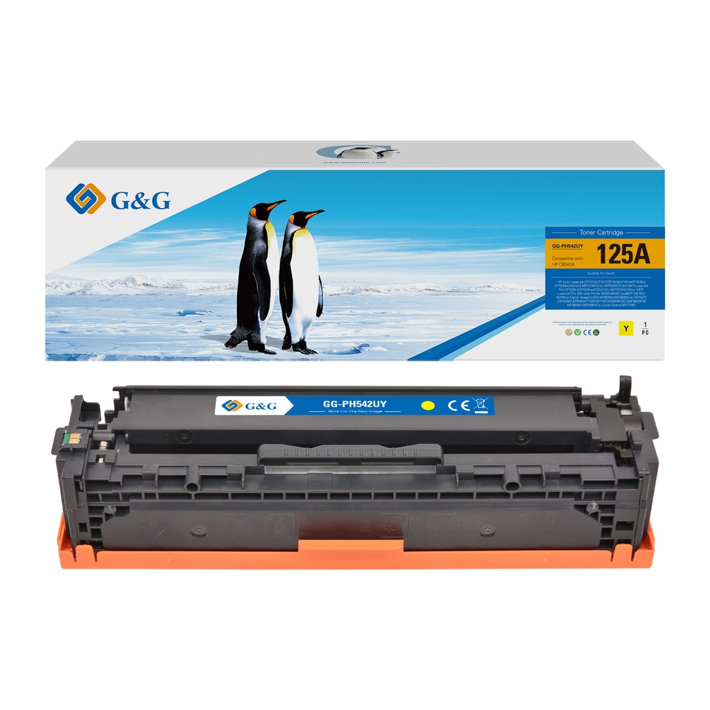 G&G Compatible HP CB542A/CE322A/CF212A/CRG116Y/CRG716Y/CRG316Y Toner Yellow