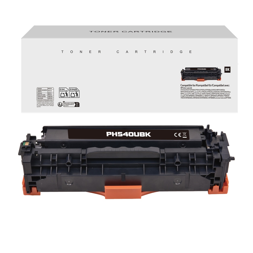 White Box Compatible HP CB540A/CE320A/CF210X/CRG116BK/CRG716BK/CRG316BK Toner B