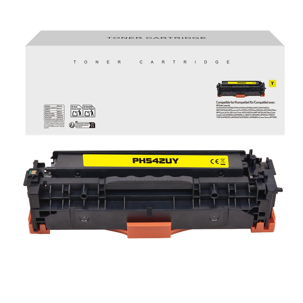 White Box Compatible HP CB542A/CE322A/CF212A/CRG116Y/CRG716Y/CRG316Y Toner Y