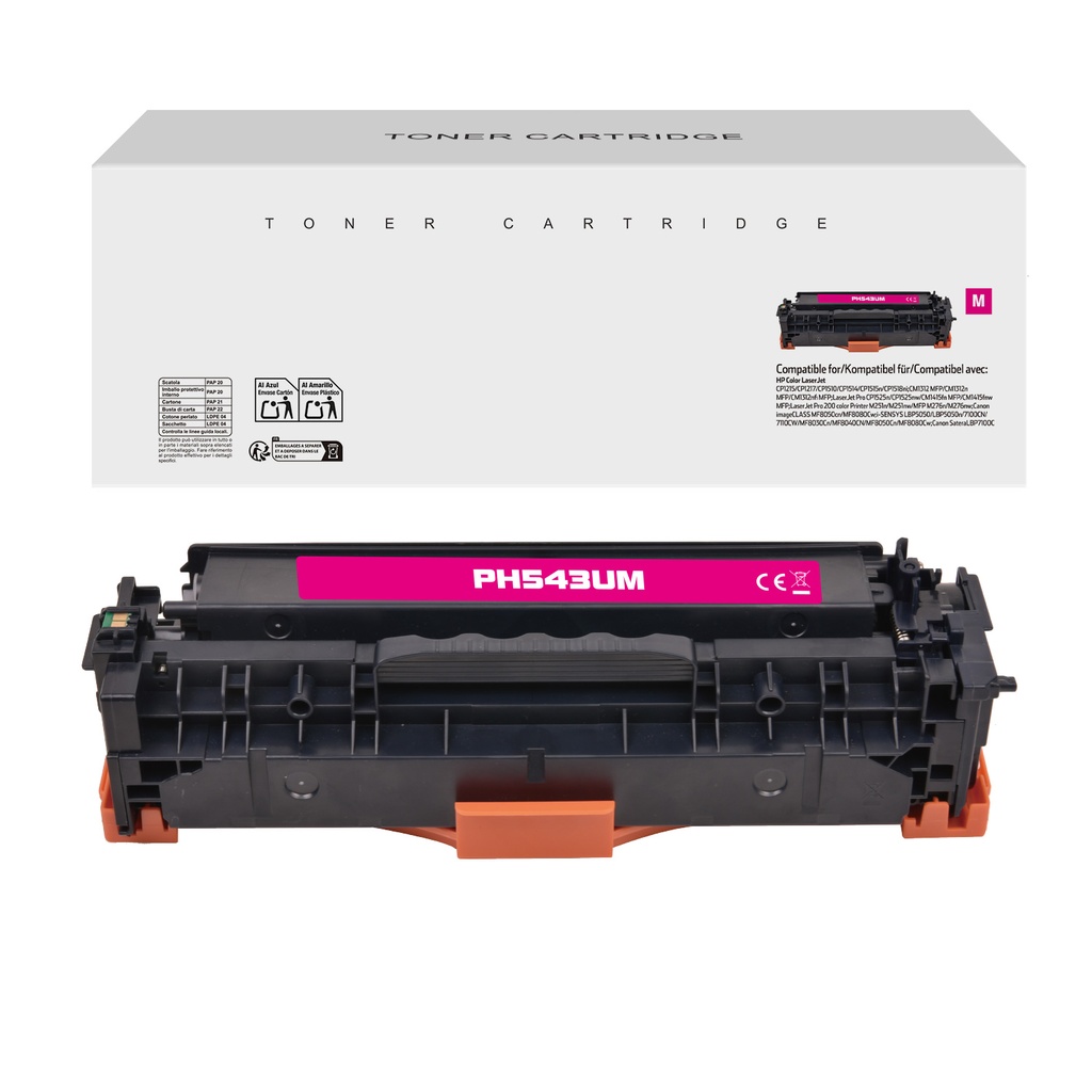 White Box Compatible HP CB543A/CE323A/CF213A/CRG116M/CRG716M/CRG-316M Toner Magenta