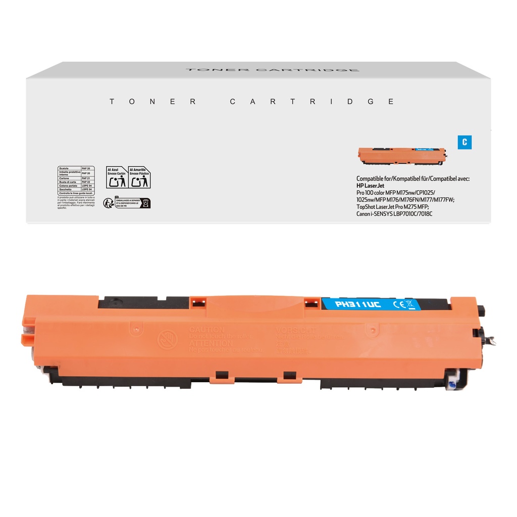 White Box Compatible HP CE311A/CRG129C/CRG729C/CRG329C/CF351A Toner Cyan