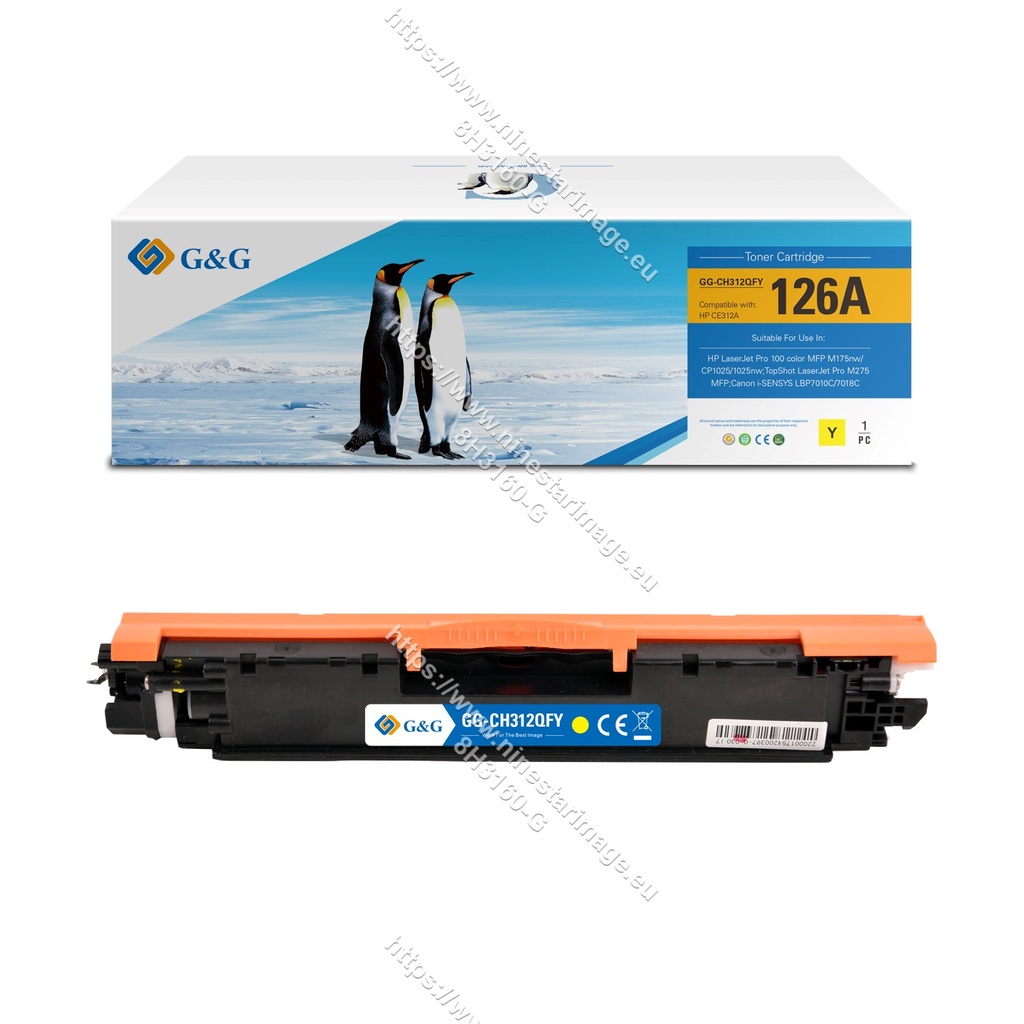 G&G Remanufactured HP CE312A/CRG129Y/CRG729Y/CRG329Y Toner Yellow