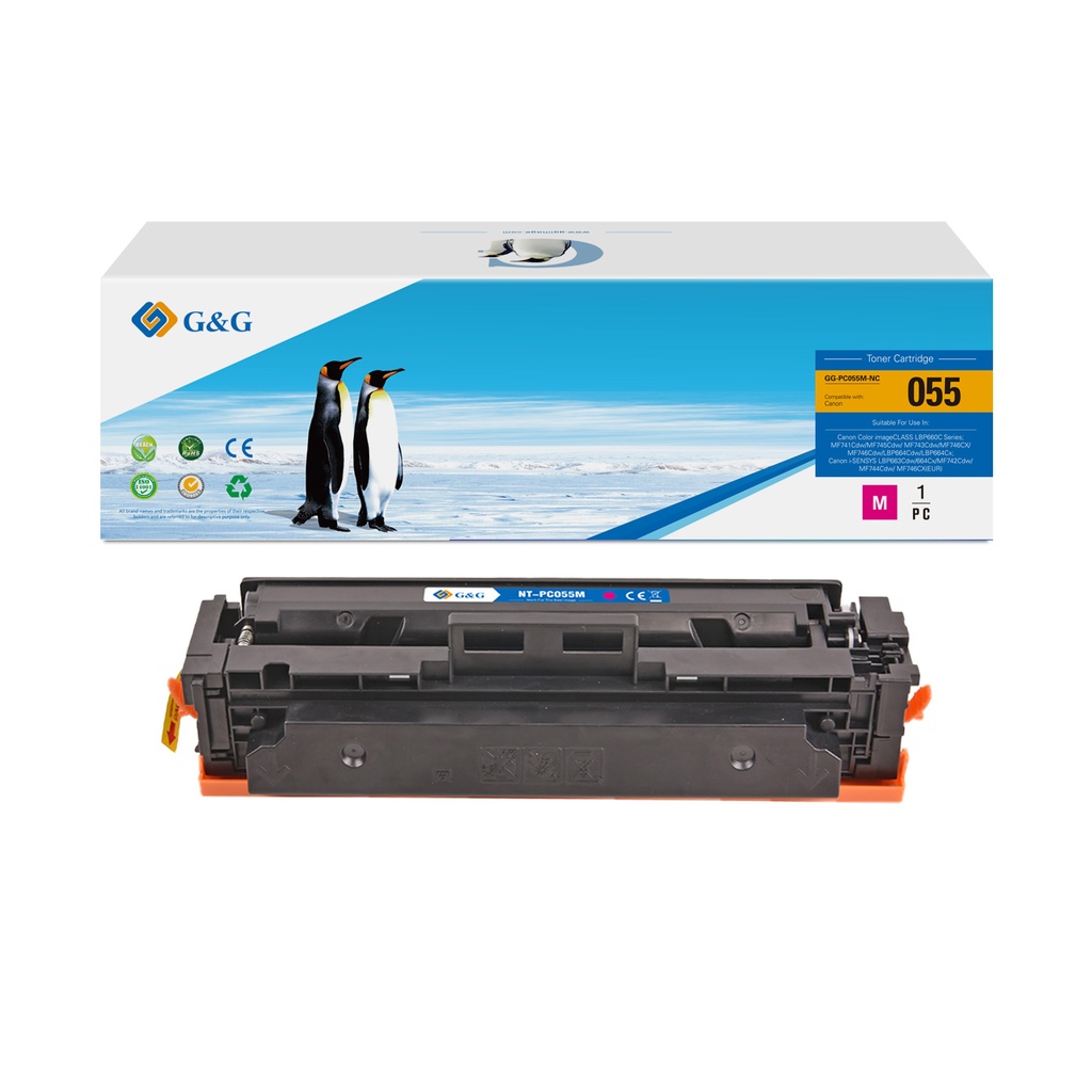 G&G Compatible Canon Toner 055 Magenta/Cartridge 055 Magenta Toner Magenta(No Chip)