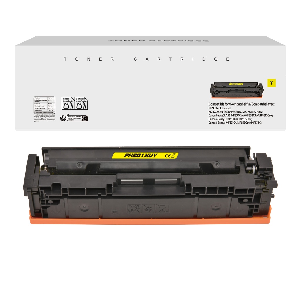 White Box Compatible HP CF402X/Canon 045H Toner Yellow
