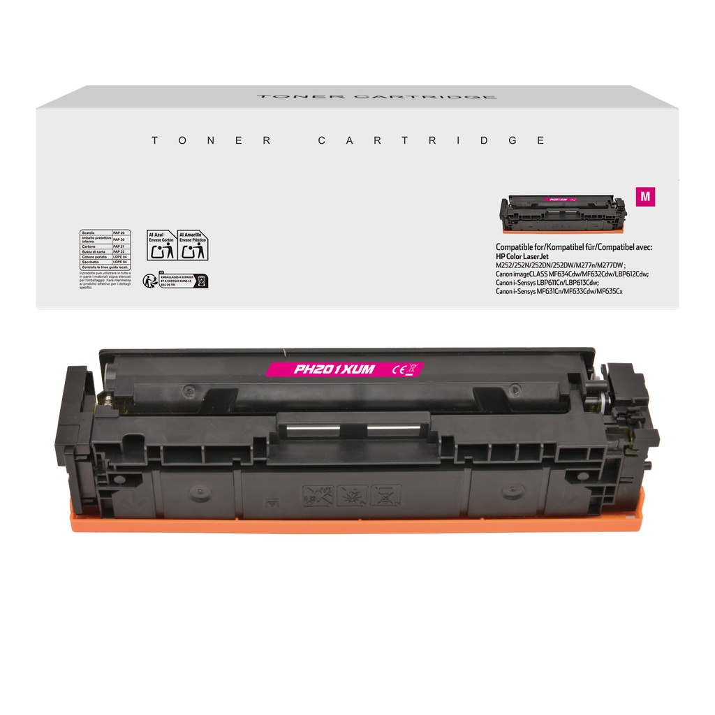 White Box Compatible HP CF403X/Cartridge 045H Magenta Toner M